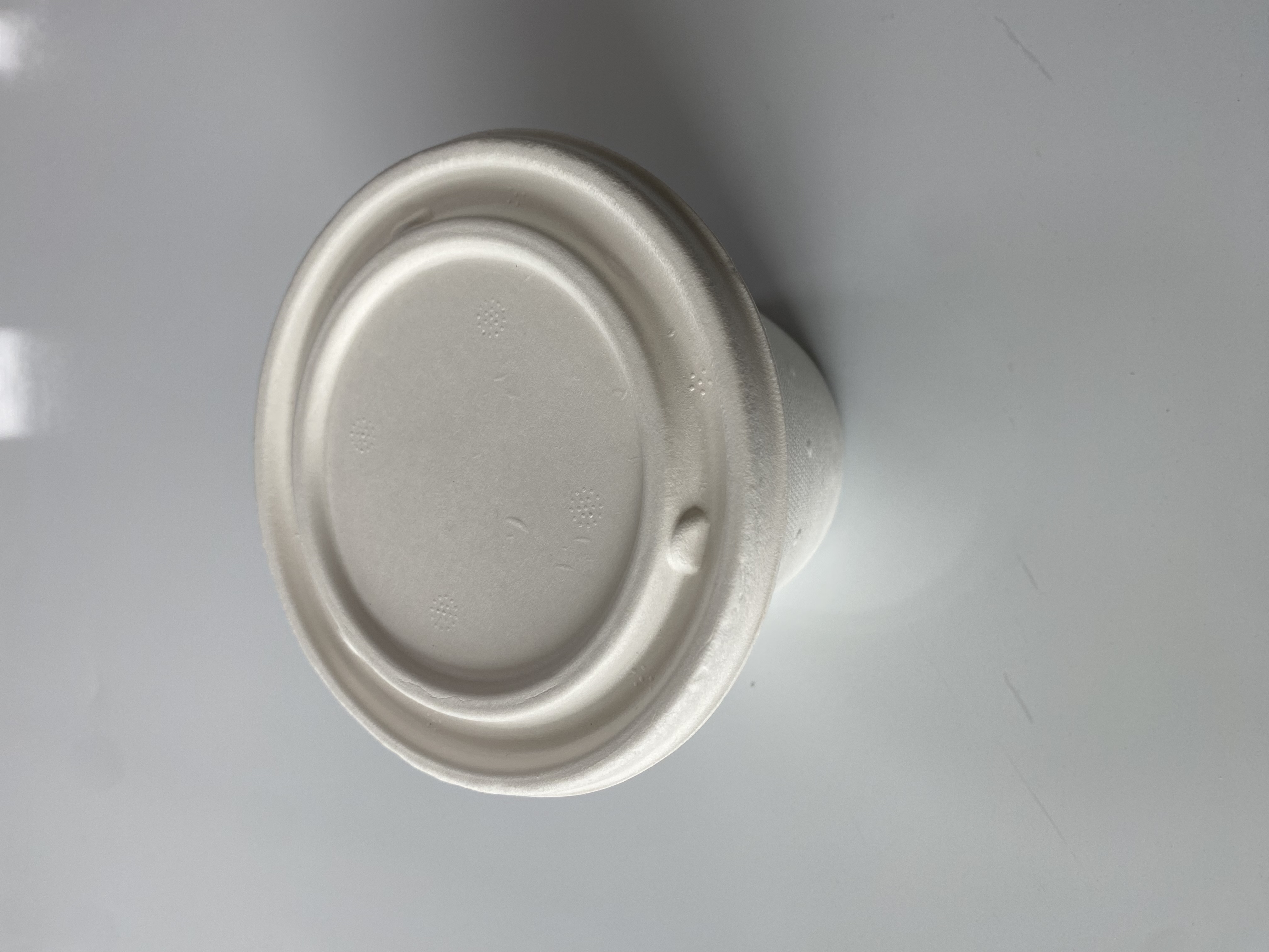 可生物降解一次性纸质食品级甘蔗渣盖，适用于 16 盎司（425 毫升）汤杯