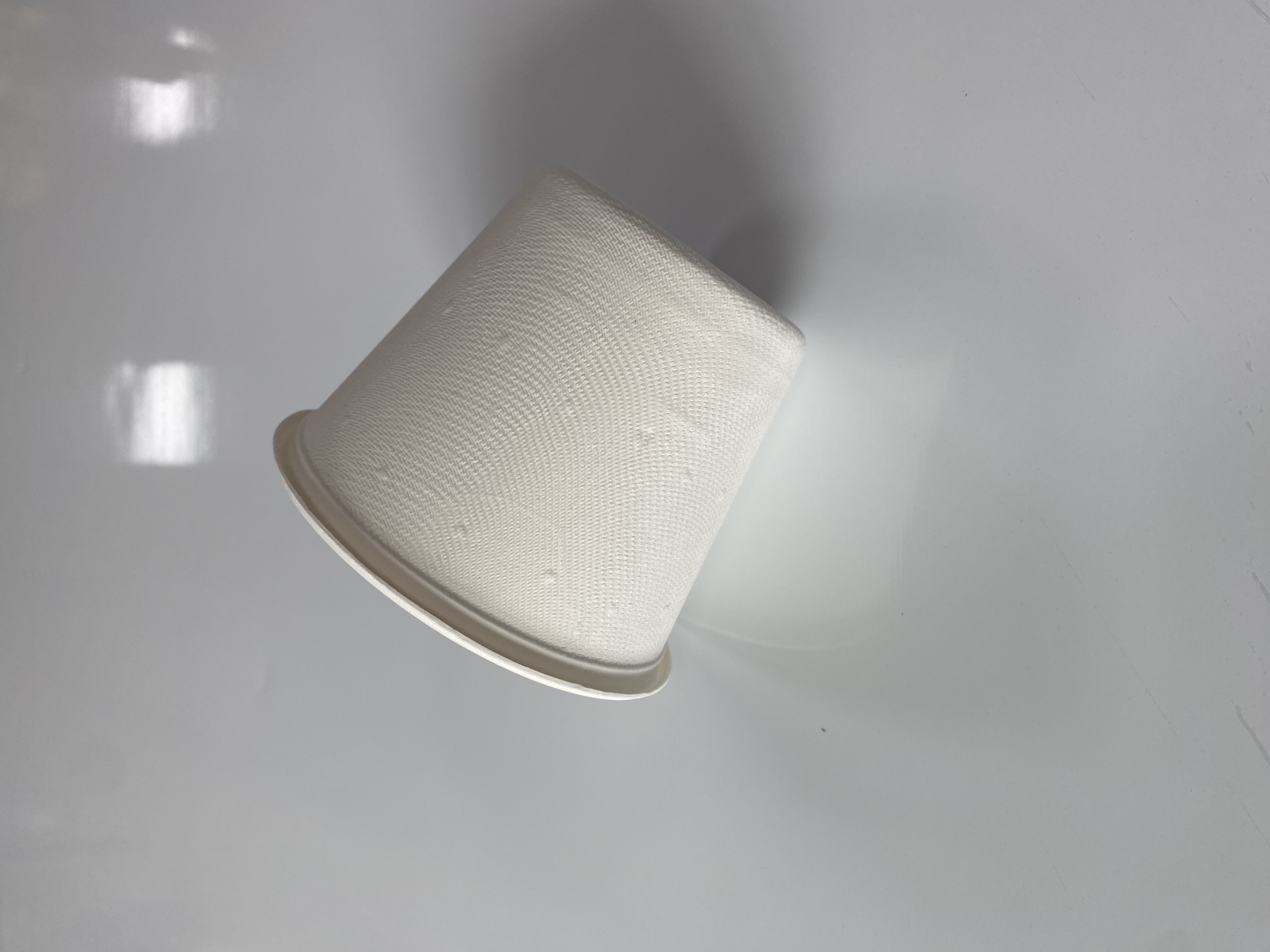 可生物降解一次性纸质食品级甘蔗渣盖，适用于 16 盎司（425 毫升）汤杯