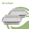 一次性翻盖式可生物降解甘蔗渣食品 8' x 8' 3-C 铰链容器