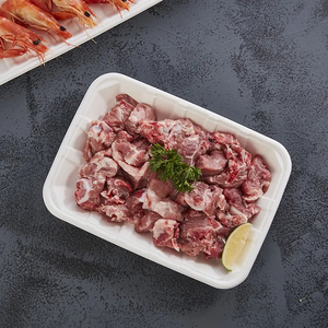 白色新鲜蔬菜食品可生物降解可堆肥甘蔗渣甘蔗渣蔬菜托盘用于水果、蔬菜和肉类