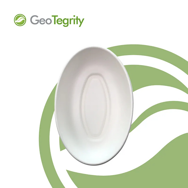 可生物降解一次性外卖食品容器汤杯 100% 甘蔗/甘蔗渣纸浆 26 盎司椭圆形碗带盖 