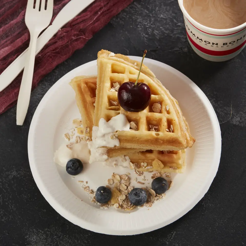 100% 可堆肥一次性感恩节甘蔗纸食品盘 8 英寸罗纹盘白色甘蔗渣纸浆容器