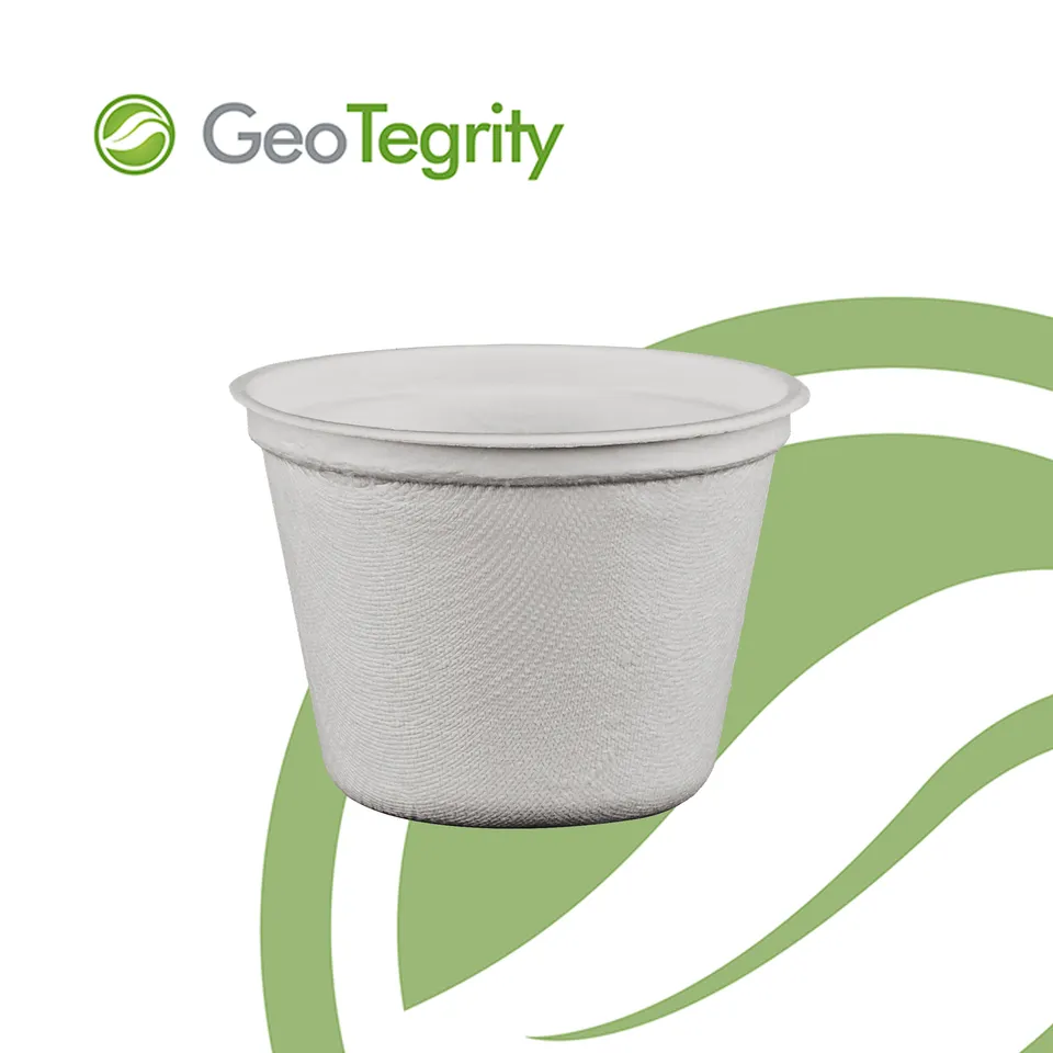 5盎司白色可生物降解甘蔗渣杯带甘蔗渣盖