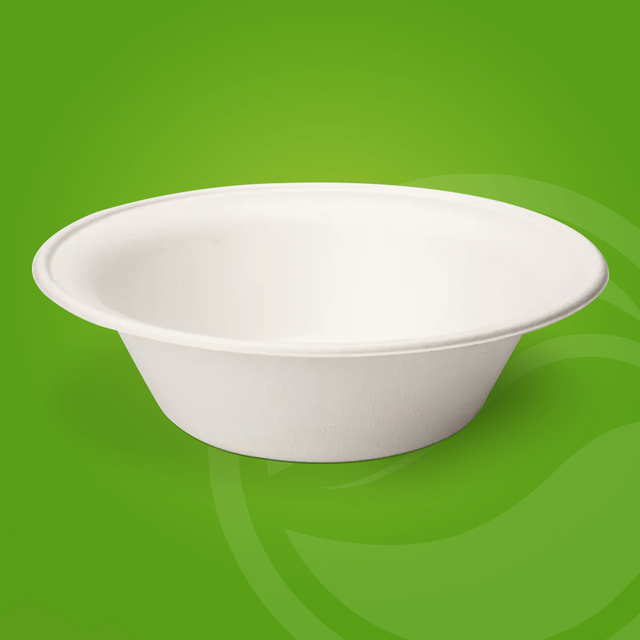 批发环保纸食品容器一次性可生物降解甘蔗渣纸热食沙拉和汤碗