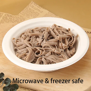 环保可生物降解 pfa 16 盎司（460 毫升）碗纸浆甘蔗渣沙拉碗甘蔗餐具容器纸浆甘蔗渣碗带盖