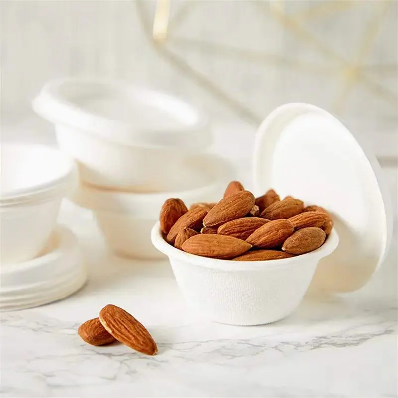 可生物降解环保一次性外卖 9 盎司（250 毫升）碗热汤容器甘蔗渣纸浆餐具