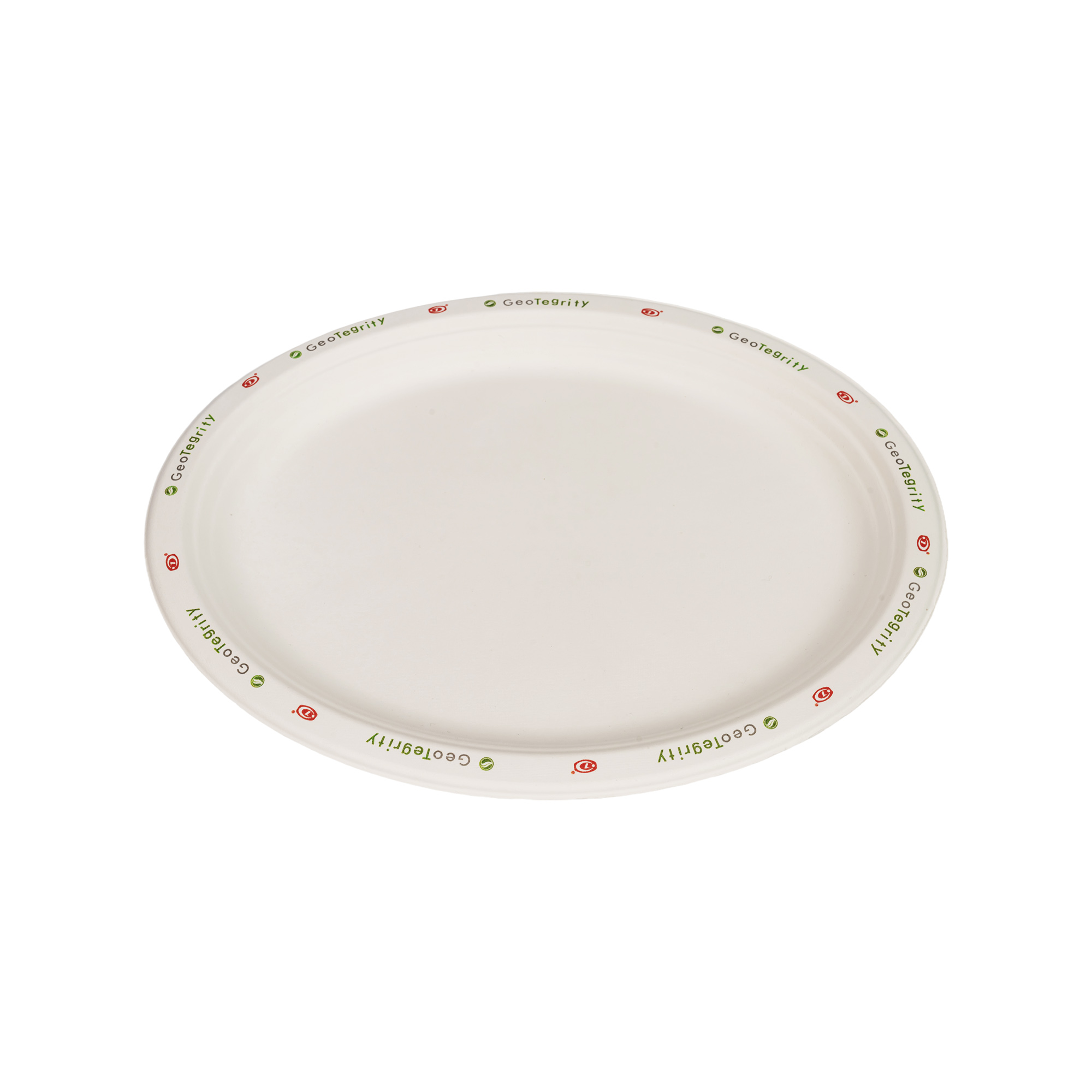 EcoParty 6' 印刷甘蔗渣盘子，圆形，一次性，适合派对