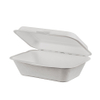 可堆肥外卖一次性可生物降解甘蔗甘蔗浆纸午餐翻盖盒