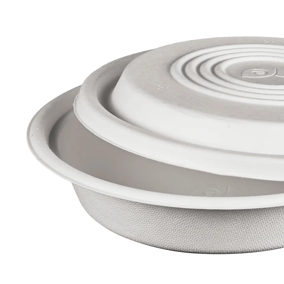 100% 可生物降解纸碗甘蔗浆甘蔗渣汤碗沙拉食品容器免费圆形纸700ml 碗