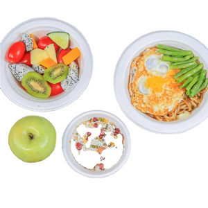 可生物降解圆形一次性可堆肥甘蔗渣纸浆碗食品级 32 盎司沙拉碗