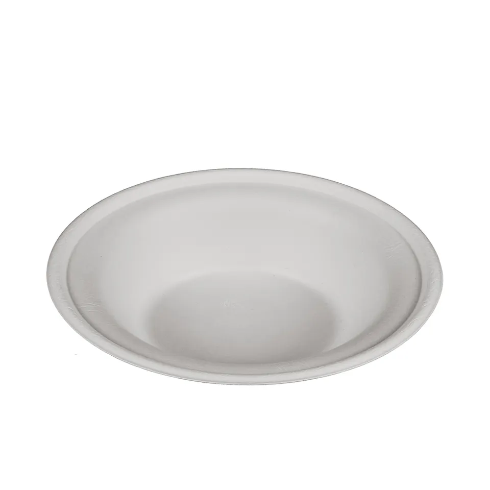 一次性可生物降解环保 100% 可堆肥 12 盎司甘蔗渣甘蔗纸浆碗餐具套装适合婚礼派对