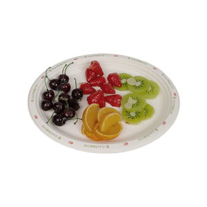 EcoParty 6' 印刷甘蔗渣盘子，圆形，一次性，适合派对