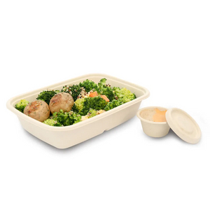 一次性可生物降解甘蔗渣外卖午餐食品 32 盎司托盘