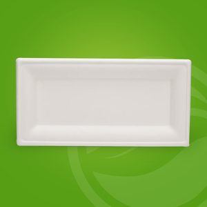 生态友好型外卖食品储藏室可生物降解一次性盘子由甘蔗废料制成矩形甘蔗渣盘子