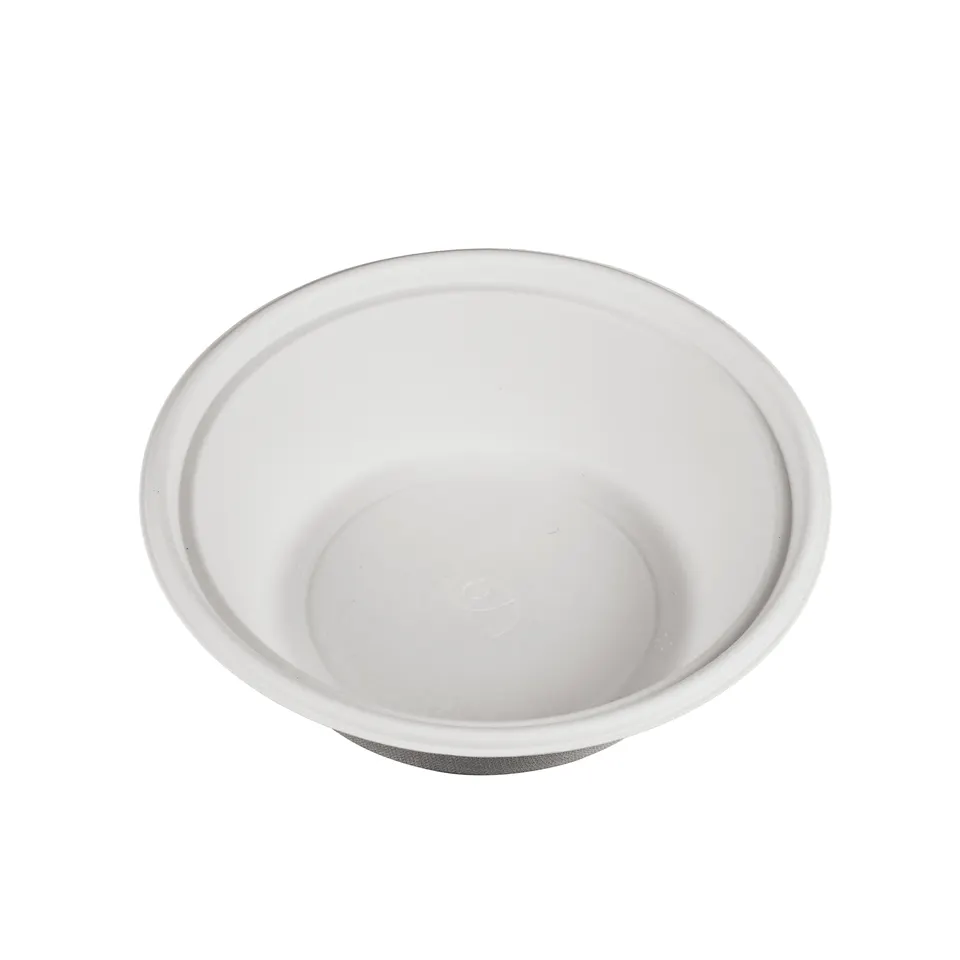100% 可生物降解纸碗甘蔗浆甘蔗渣汤碗沙拉食品容器免费圆形纸700ml 碗