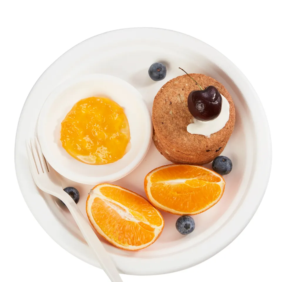 100% 可堆肥重型 6.75' 盘子环保一次性甘蔗可生物降解一次性纸圆盘