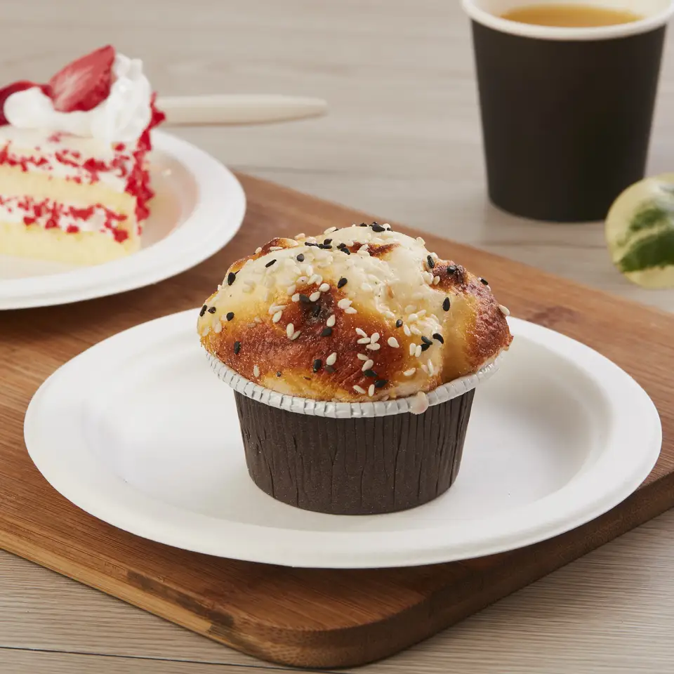 可生物降解圆形一次性餐具甘蔗渣纸浆纸派对盘可堆肥 100% 10' 盘子