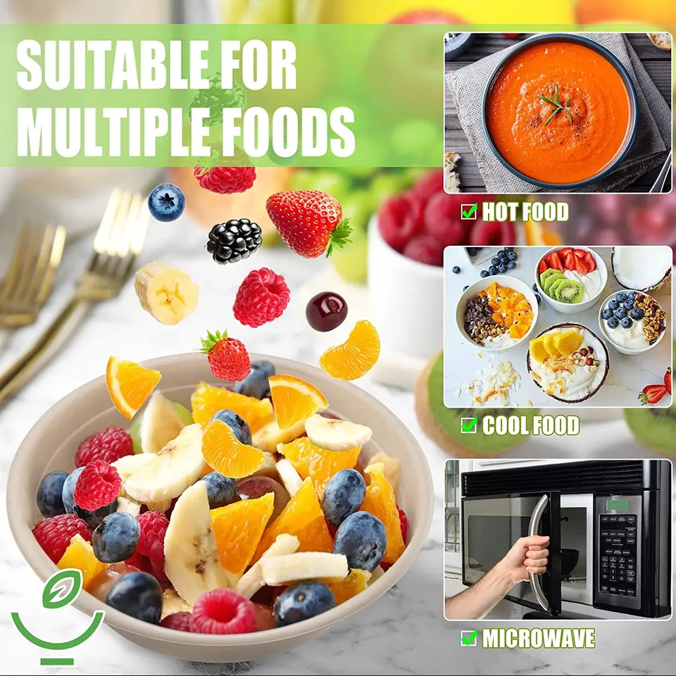 一次性沙拉环保便携式午餐碗容器 12 盎司（350 毫升）带宠物盖