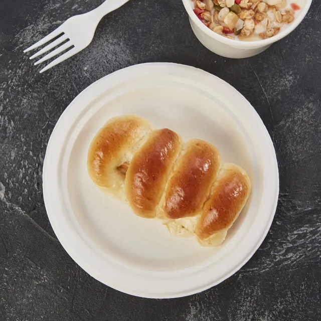 100% 可堆肥重型 6.75' 盘子环保一次性甘蔗可生物降解一次性纸圆盘